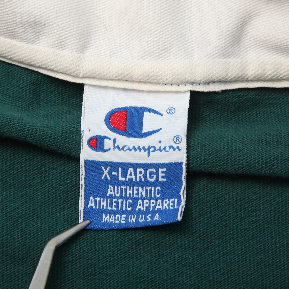 Vintage Champion Atlanta 1996 Olympics Rugby Polo Shirt Long Sleeve Green Navy - Picture 5 of 11